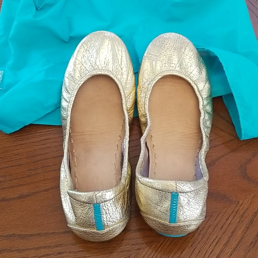 Golden Glitz Tieks size 9